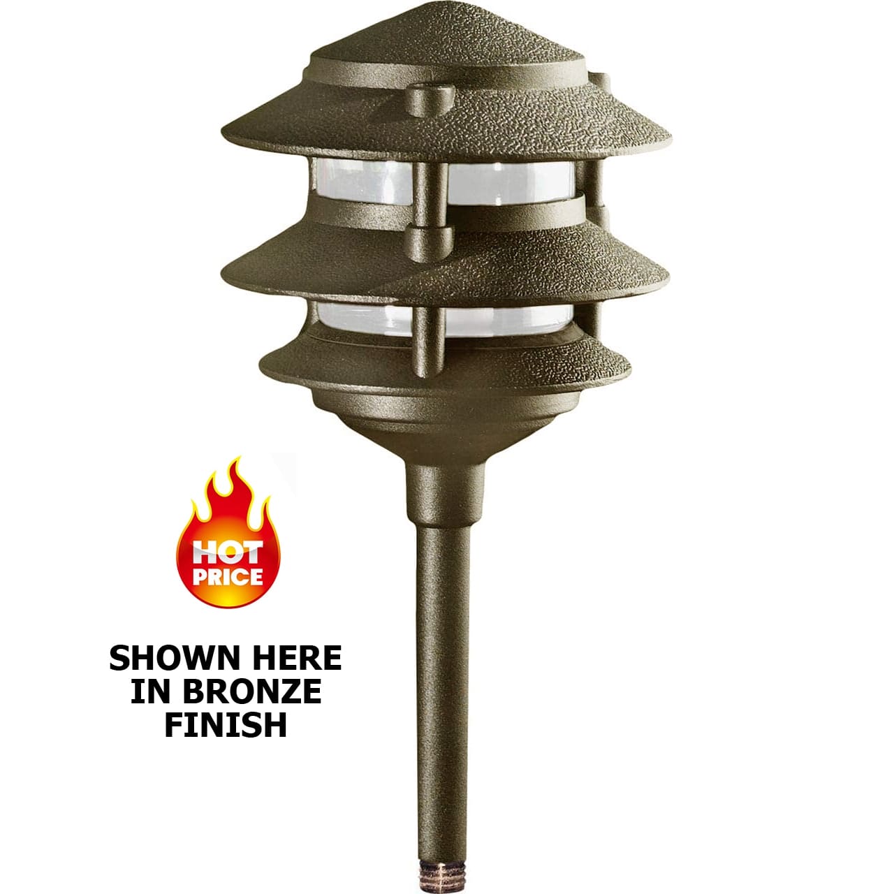 Can you tell me how tall the 3-Tier Classic Pagoda Path Light is?