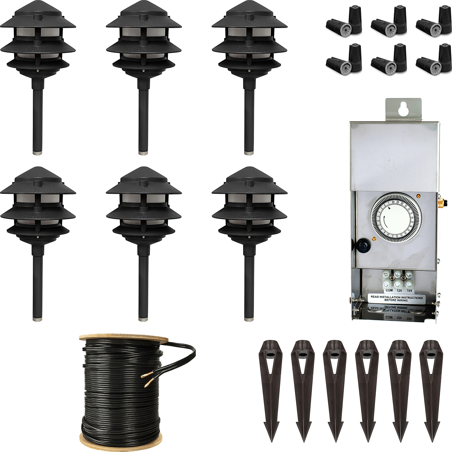 3-Tier Pagoda 6-Light Path Light Kit Questions & Answers