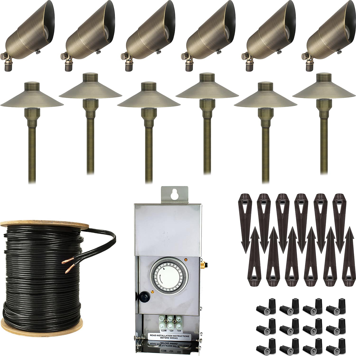 What are the wattage options for the spot lights?