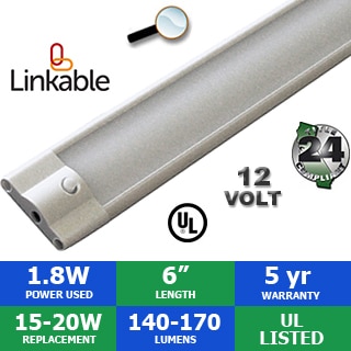 12V 6" Length 1.8 Watt Sleek Series Linkable Undercabinet Light Bar Questions & Answers