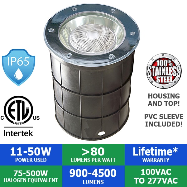 What are the mounting options for the well light?