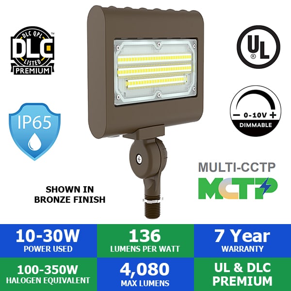 How many lumens does the light produce at 30 Watts?