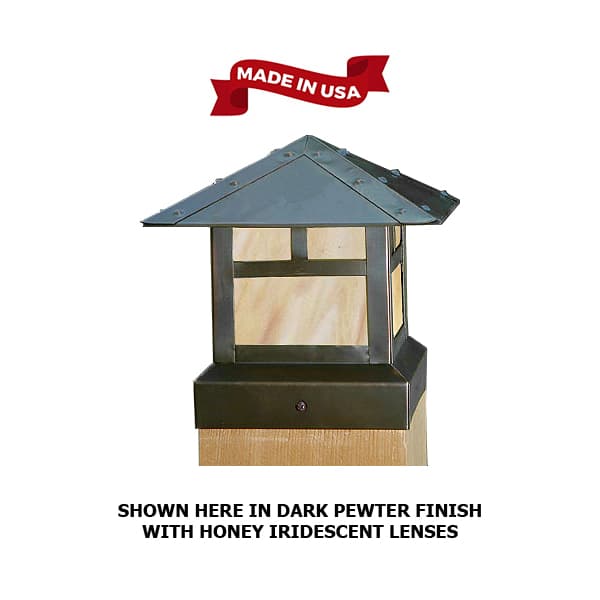 What lens options are available for the post cap light?