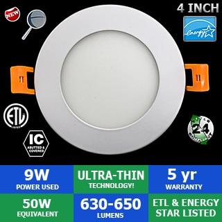 Ultra Thin Round LED Recessed Downlight, 4", 9 Watts, Dimmable Questions & Answers