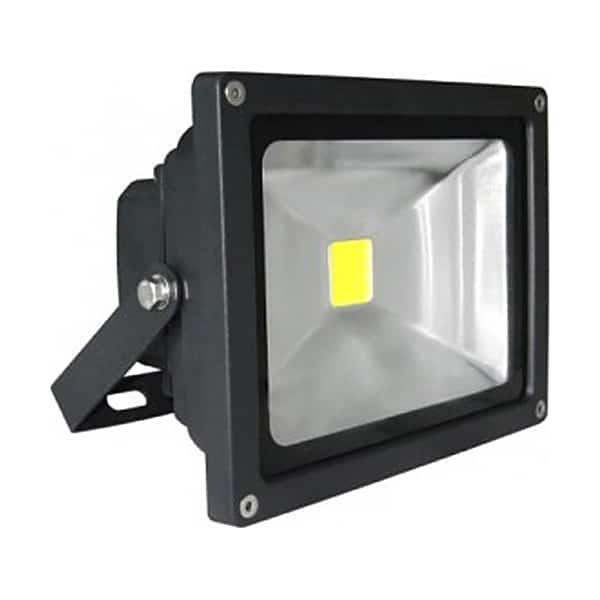 What are the input voltage options for the LED flood light?
