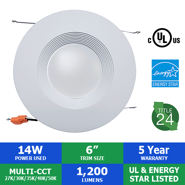 6″ / 5″ Value Recessed Baffle LED Retrofit Trim – 14 Watts – 1200 Lumens Questions & Answers