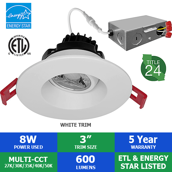 3″ 8W LED Plux Regressed Adj. Round Downlight Questions & Answers