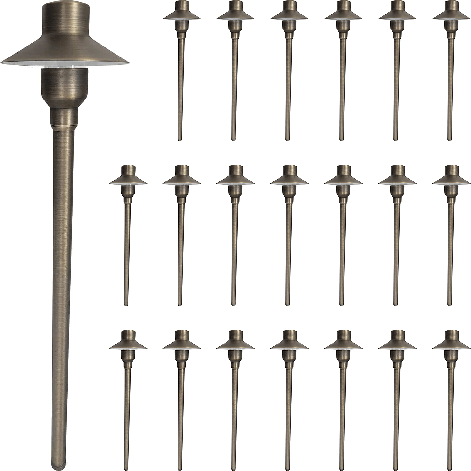 What is included in the mounting options for the 120V path lights in dirt?
